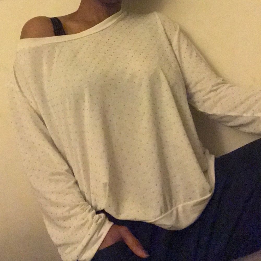 White with Gold Embellished Blouse